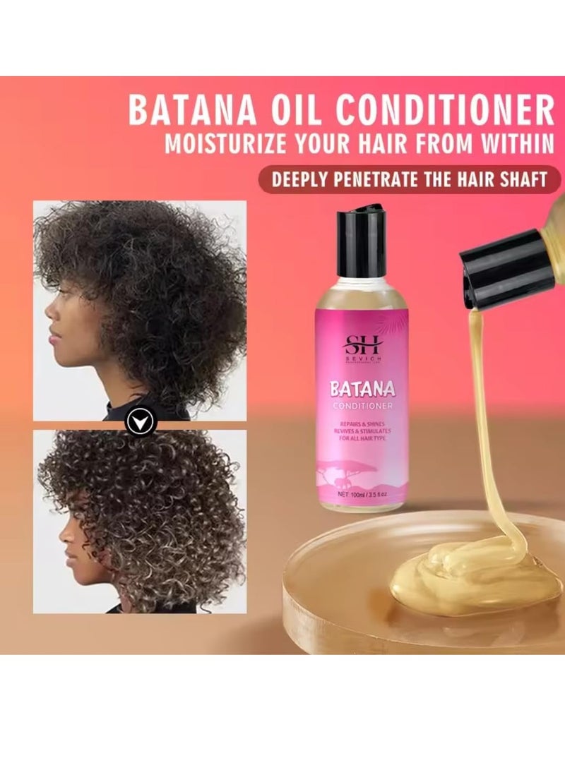 100ml Batana Oil Conditioner Natural 100% Raw Batana Oil Hair Care Conditioner Shines Revives Protects from Dryness Moisturizes Restores Hair and Repair Damaged Hair Conditioner