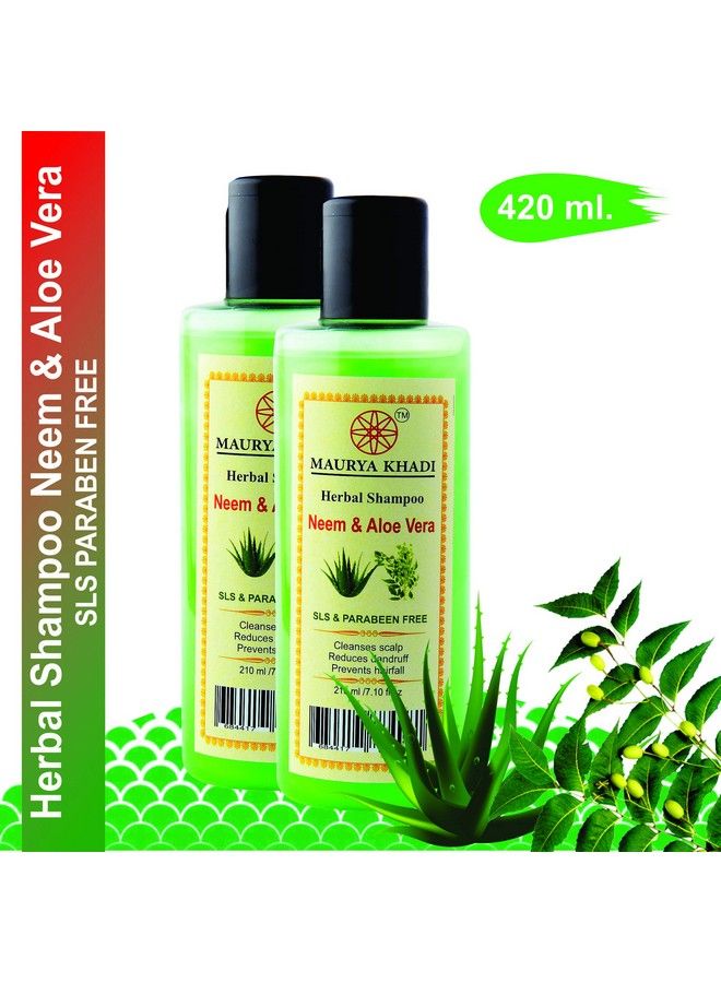 Natural Herbal Neem & Aloevera Shampoo (Sls & Paraben Free) 210Ml Pack Of 2