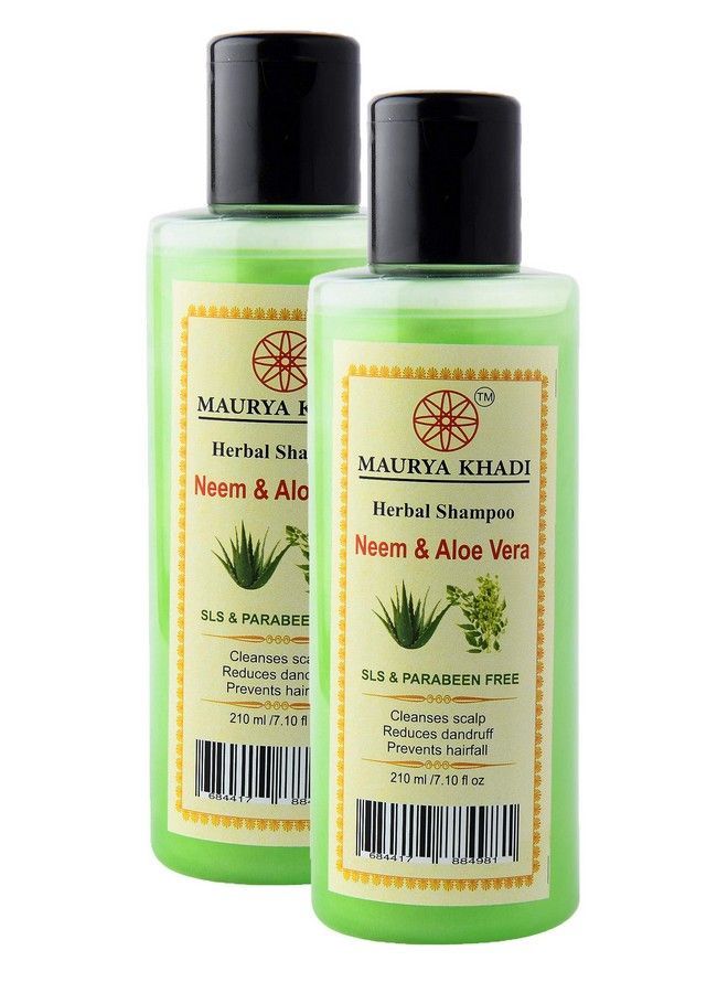 Natural Herbal Neem & Aloevera Shampoo (Sls & Paraben Free) 210Ml Pack Of 2