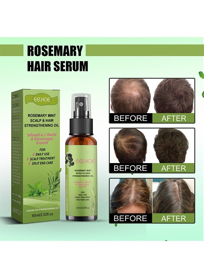 Rosemary Mint Scalp& Hair Strengthening Oil,Stop Hair Loss Hair, Thinning Treatment Hair Growth Oil for Women & Men 60ml