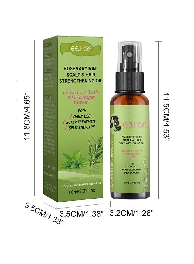 Rosemary Mint Scalp& Hair Strengthening Oil,Stop Hair Loss Hair, Thinning Treatment Hair Growth Oil for Women & Men 60ml