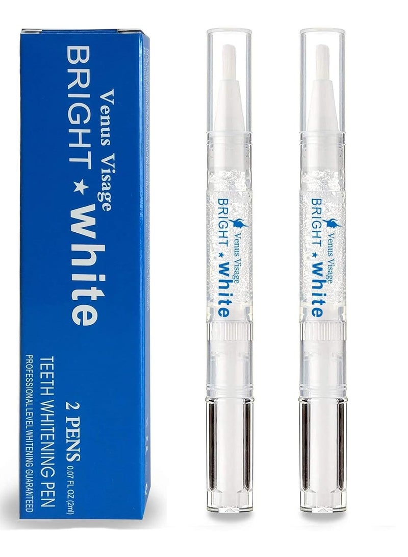 Venus Visage Award Winning Teeth Whitening Pen (2 Pens), 20+ Uses - Teeth whitening Gel Professionally formulated - Best Teeth whitening kit Teeth Whitener - Low Sensitivity (Mint)
