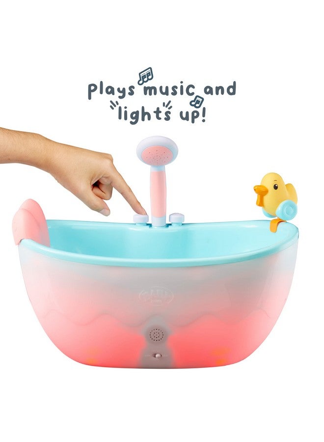 Baby Doll Musical Light Up Bathtub With Automatic Working Shower Head Plays Music & Sound Effects Sturdy Modern Design Fits Dolls Up To 17