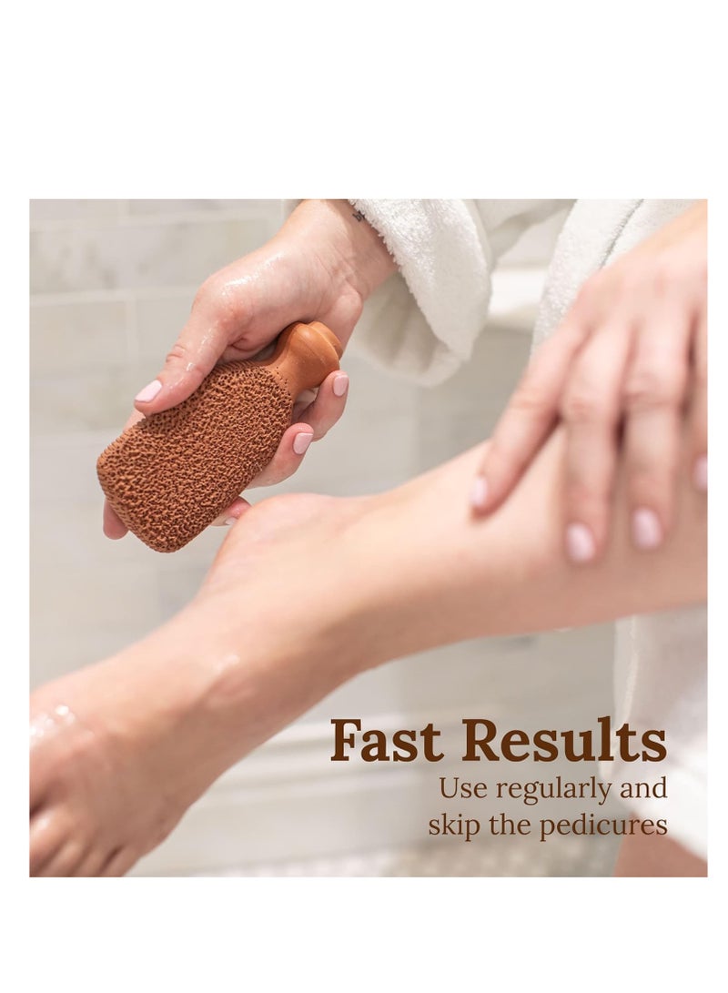 Pumice Stone for Feet Lasts 5+ Years Foot Exfoliator Scrubber Callus Remover Made of Natural Terra-Cotta