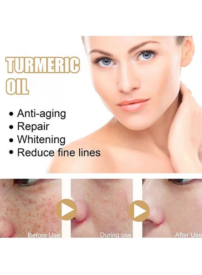 Turmeric Oil-Dark Spot And Anti-Aging Turmeric Repair Face Serum, Natural Turmeric Bright Skin Dark Spot Skin Care Moisturizing Repair Serum Turmeric Oil For Face 30ml