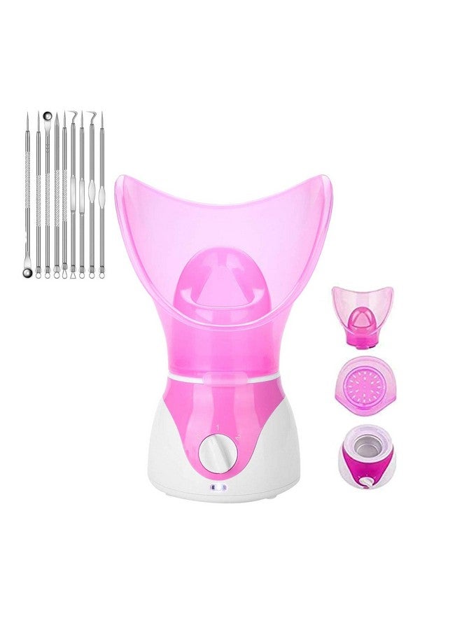 Face Steamerfacial Steamer For Facedeep Clean And Hydraterejuvenate And Hydrate Your Skin For Youthful Complexionfacial Treatment For Face Personal Sauna Spa With Blackhead Remover Kit (Pink)