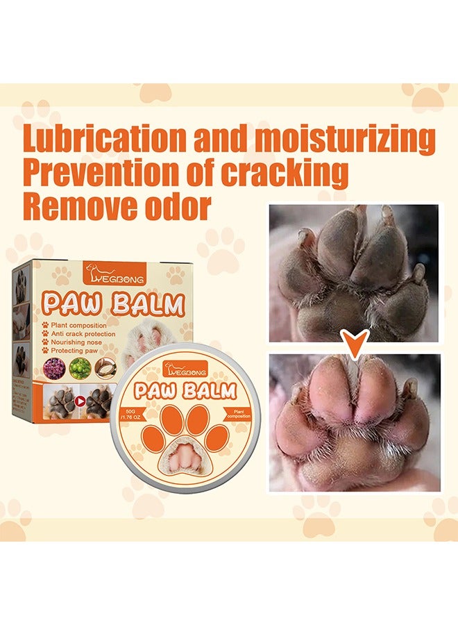 Paw Balm - Dog Pet Paw Wax Moisturizer Paw Pad Lotion Protects And Heals Dry Cracked Damaged Paws Foot Pads For Cats Dogs, Repairs And Moisturizes Dry, Cracked And Damaged Paws 50g