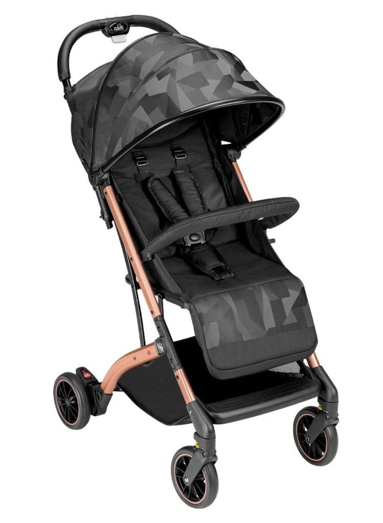 Compass Baby Stroller - PASSEGGINO COMPASS 194 JAQUARD NERO, Black, From 0 To 4 Years With Aluminium Frame, 5-Point Safety Harness