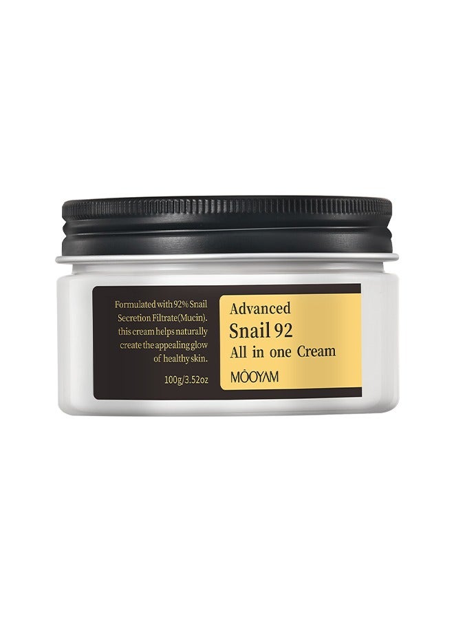 Snail 92 All In One Cream- Anti Aging & Anti Wrinkle Improve Skin Nourishing Collagen Essence Cream For Improve Damaged Skin 100g