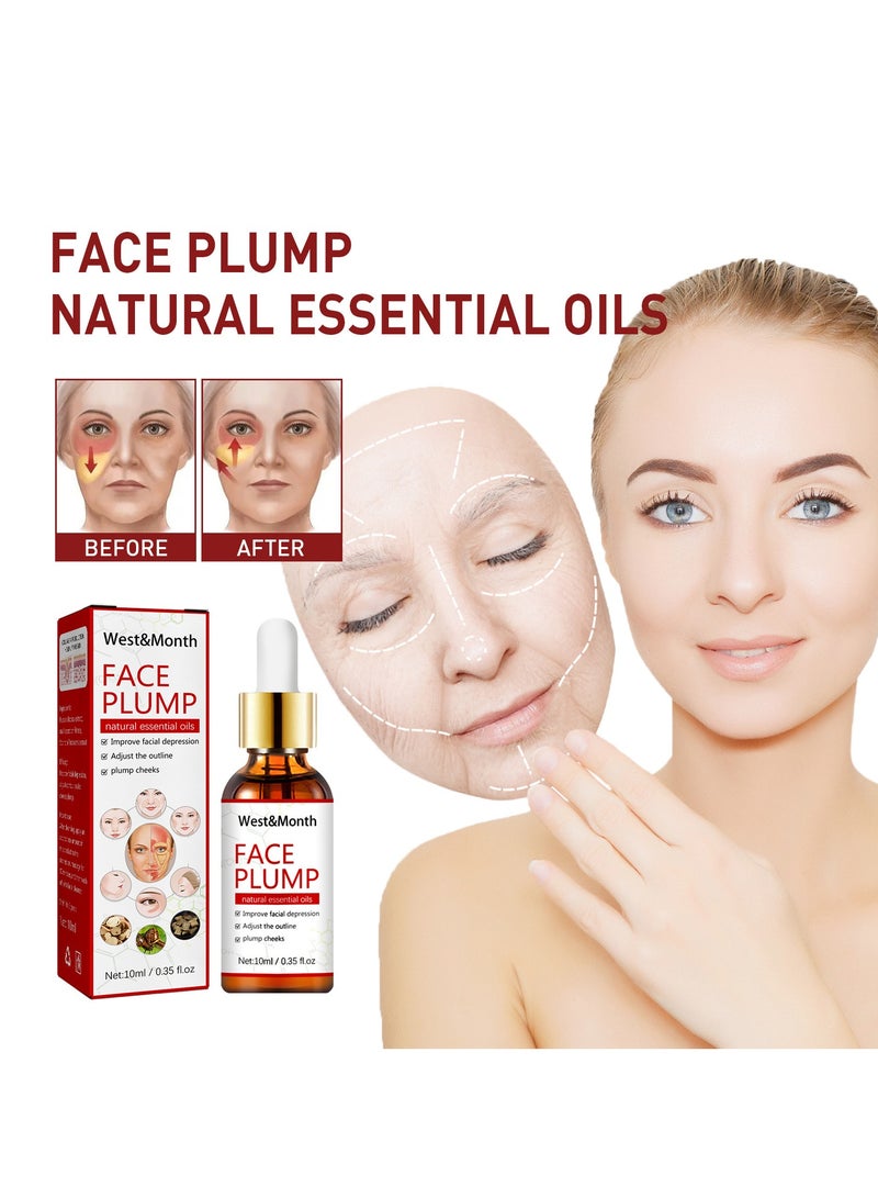 West&Month facial plumping essential oil plumps temples, forehead, apples, fades fine lines on face 10ml