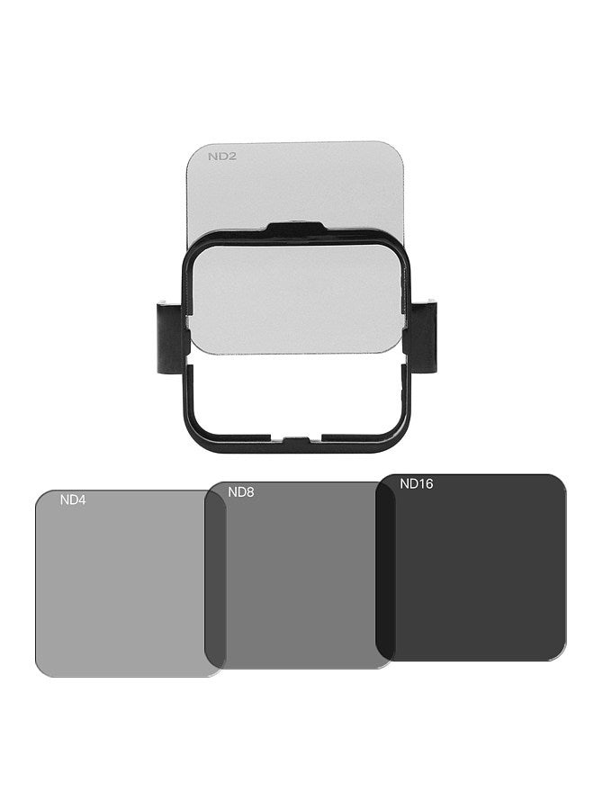 Square Lens Filter Protector Kit Set(ND2/ND4/ND8/ND16) Replacement for GoPro Hero4 Session w/ Filter Mounting Frame Holder
