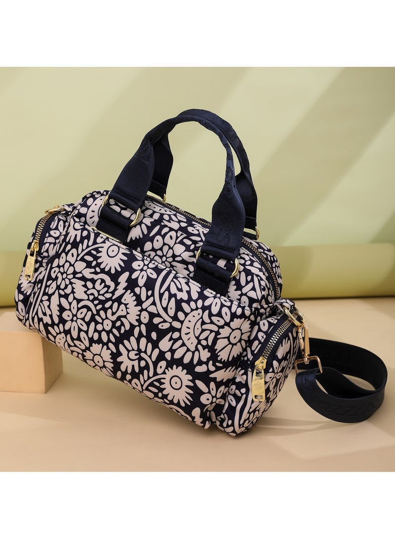 Mini crossbody bag for women, fashionable oxford cloth printed shoulder handbag