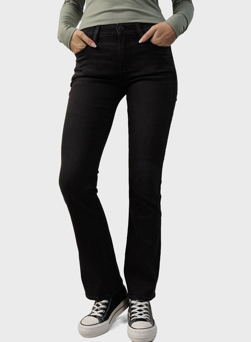 High Waist Straight Fit  Flared Jeans