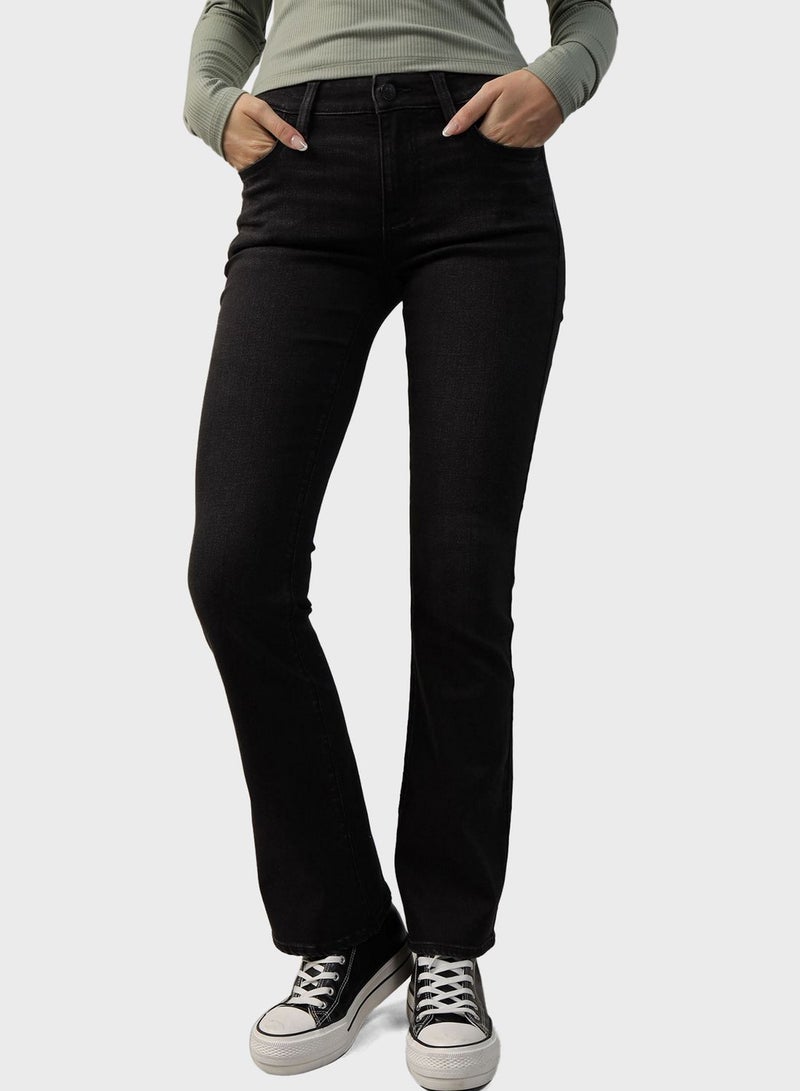 High Waist Straight Fit  Flared Jeans