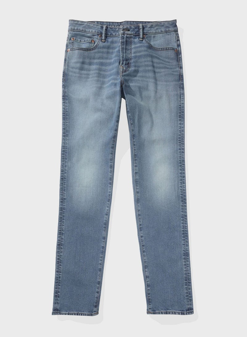 Mid Wash Slim Fit Jeans