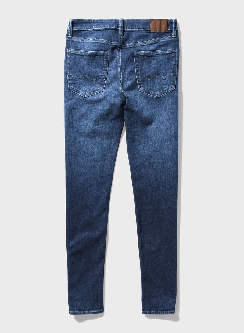 Mid Wash Slim Fit Jeans