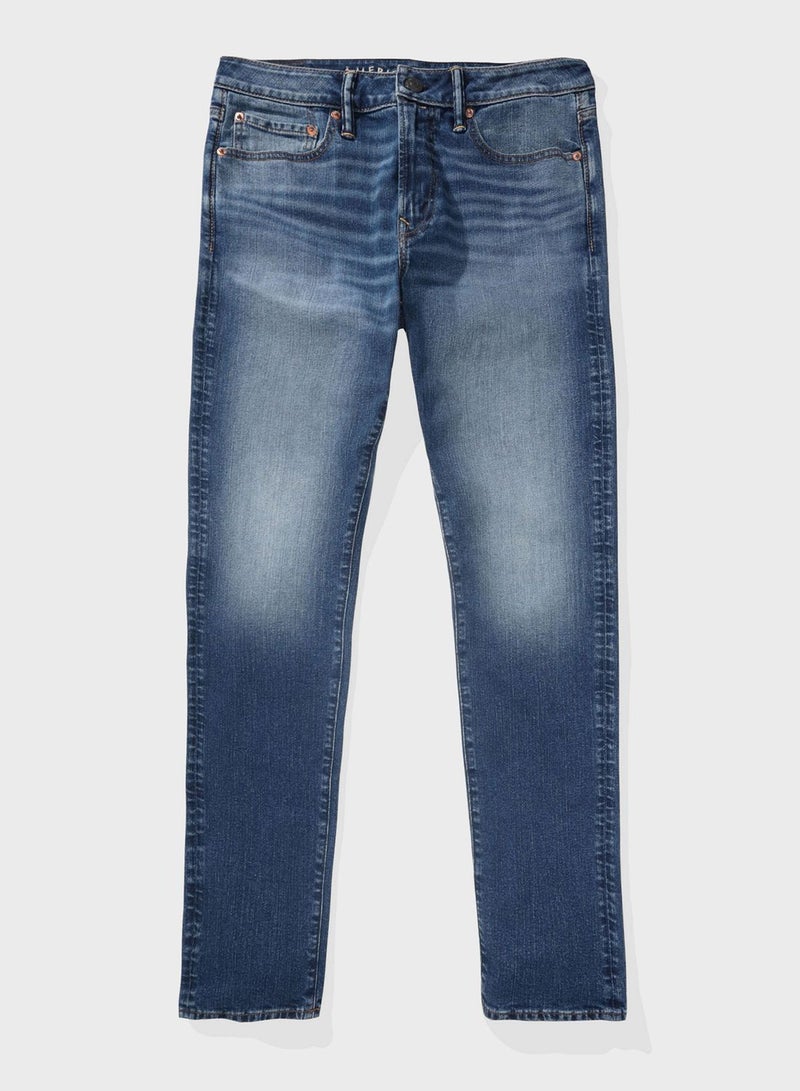 Mid Wash Slim Fit Jeans