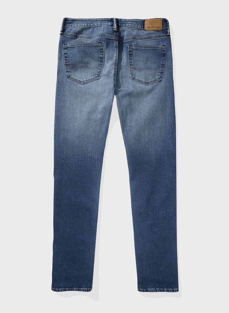 Mid Wash Slim Fit Jeans