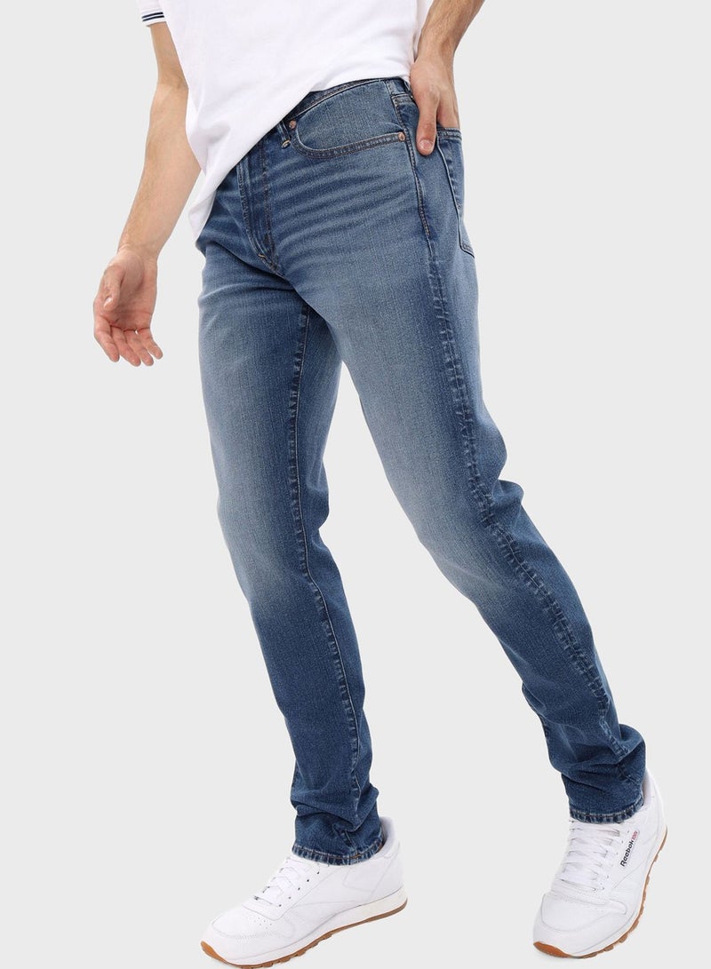 Mid Wash Slim Fit Jeans