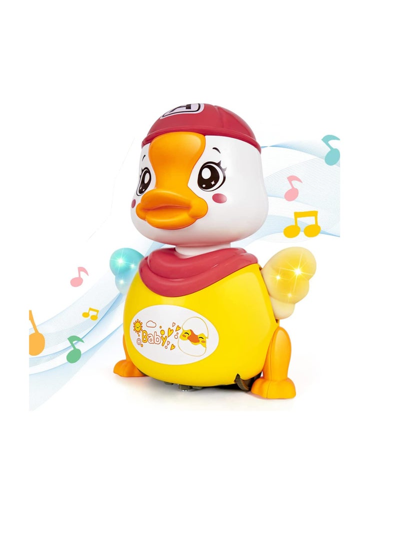 Dance Duck Toy, Musical Cartoon Dancing Duck Toy, 360 Degree Rotating Robotic Toy with Flashing Lights and Musical Sound Effects for 3+ Years Old Boys and Girls (Multi Color)