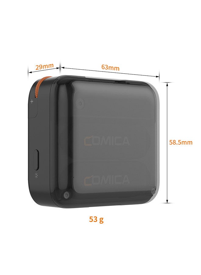Vimo S-UC Wireless Microphone System with 1 Receiver & 2 Microphones 200M Transmission Range Built-in Battery with Charging Case Replacement for Android Phones Live Streaming Interview Vlog