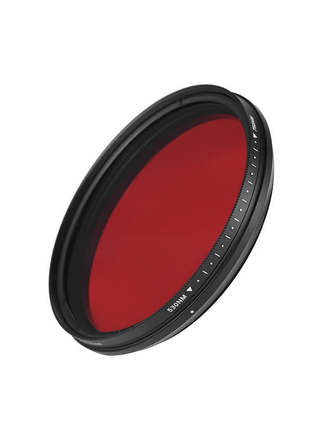 77mm Adjustable Infrared Filter IR Pass X-Ray Lens Filter Variable from 530nm to 750nm Compatible with Canon Nikon Sony DSLR Camera