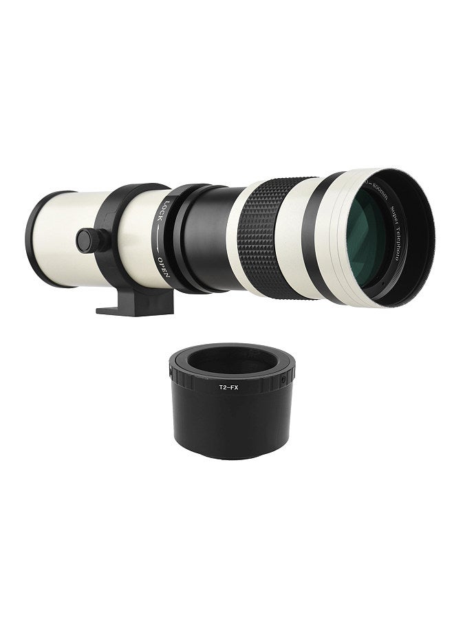 Camera MF Super Telephoto Zoom Lens F/8.3-16 420-800mm T2 Mount with FX-mount Adapter Ring 1/4 Thread Replacement
