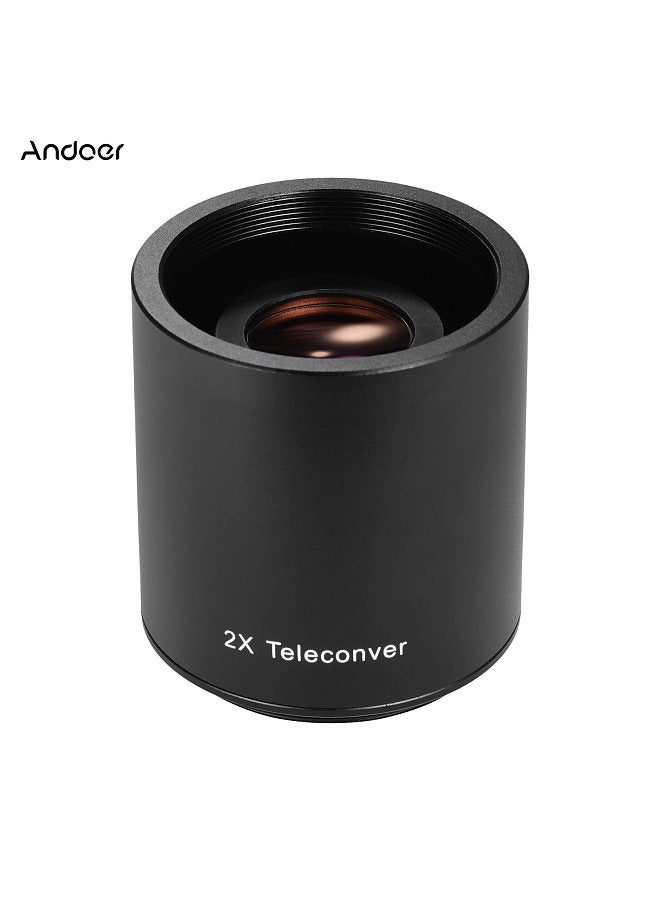 2X Teleconverter Lens Manual Focus Converter Lens for 650-1300mm 500mm 420-800mm Camera T-mount Lenses
