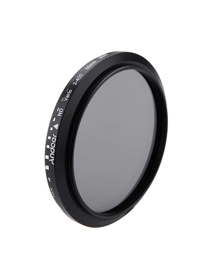 55mm ND Fader Neutral Density Adjustable ND2 to ND400 Variable Filter for Canon Nikon DSLR Camera