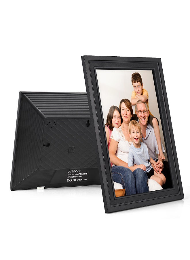 10.1-Inch WiFi Digital Photo Frame Cloud Digital Picture Frame TFT Screen Touch Control 16GB Storage Auto Rotation Share Photos via APP with Backside Stand Perfect Gift for Friends and Family