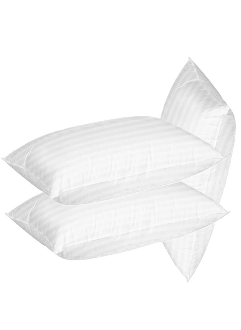 3 Piece Set Comfortable Stripe Design Cotton Hotel Pillow Microfiber 50X90cm Made in Uae