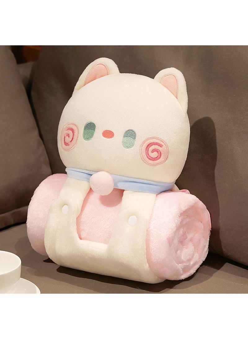 Cartoon Polyester Blanket With Cat Doll Air Conditioning Blanket Office Nap Blanket 80x100cm