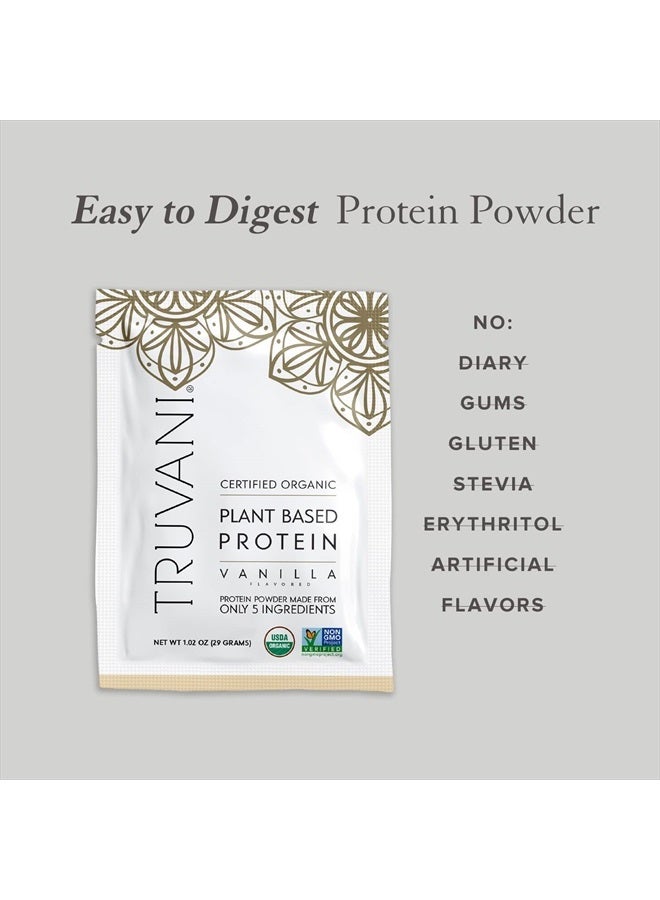 Truvani Organic Protein Powder Vanilla Flavored Non GMO,Gluten Free,(1 Serving) 1.02 OZ (29g)