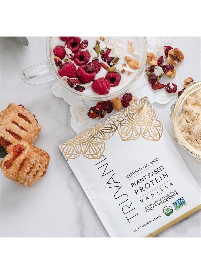 Truvani Organic Protein Powder Vanilla Flavored Non GMO,Gluten Free,(1 Serving) 1.02 OZ (29g)