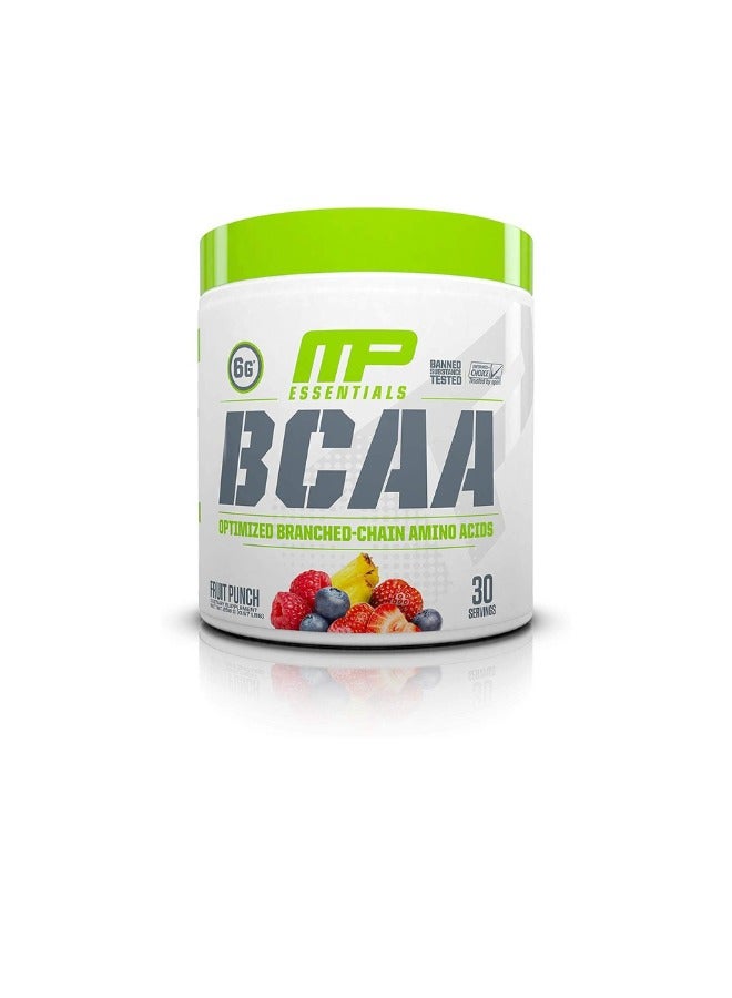 BCAA Optimized Branched-Chain Amino Acids, Fruit Punch Flavour, 30 Servings