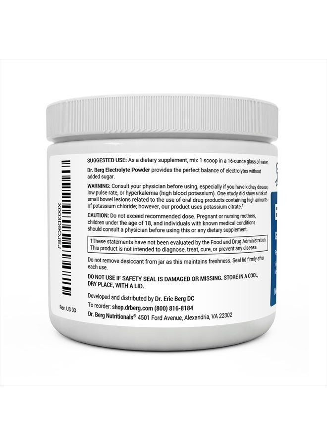 Dr. Berg Zero Sugar Hydration Keto Electrolyte Powder - Enhanced w/ 1,000mg of Potassium & Real Pink Himalayan Salt (NOT Table Salt) - Grape Flavor Hydration Drink Mix Supplement - 50 Servings
