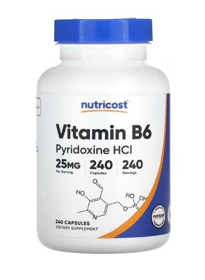 Vitamin B6 Pyridoxine Hcl 25 Mg 240 Capsules
