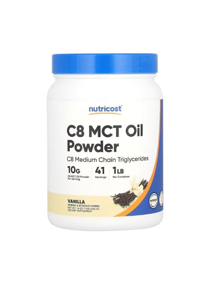 C8 Mct Oil Powder Vanilla 1 Lb  454 G
