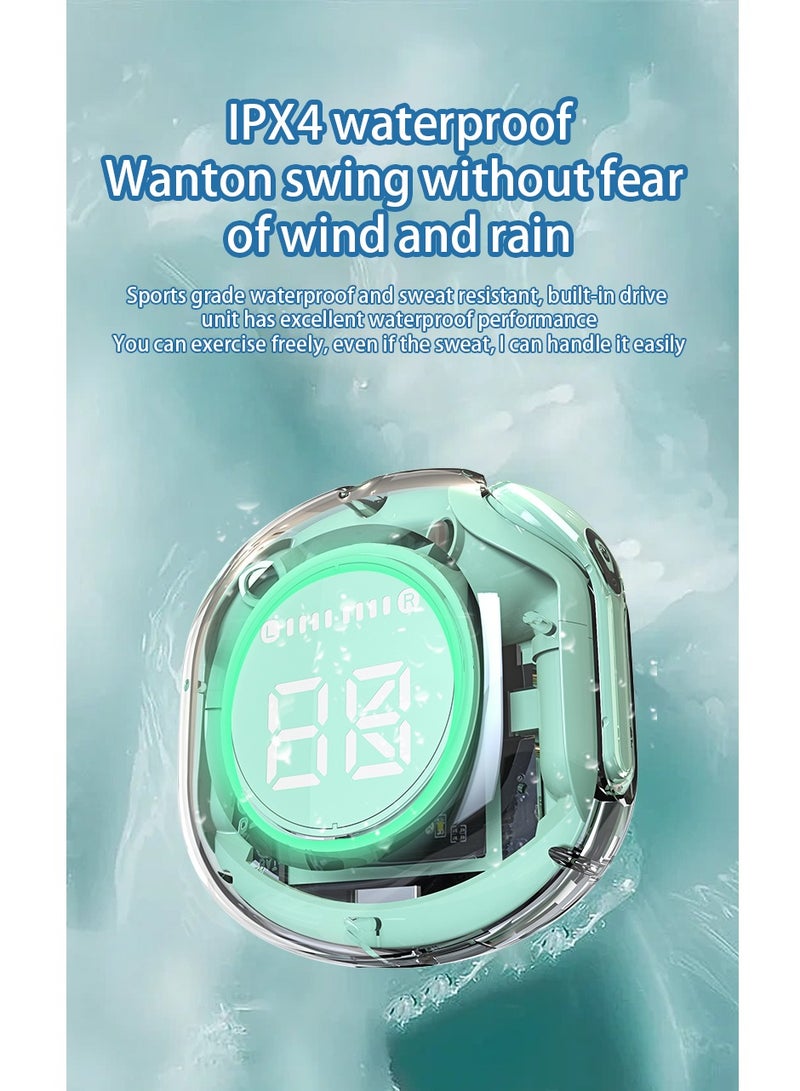 Wireless Earphones Bluetooth 5.3 Headphones LED Power Display Mini Crystal in-Ear Earbuds with Wireless Charging Case Touch Control Built-in Mic Headphone(Purple)