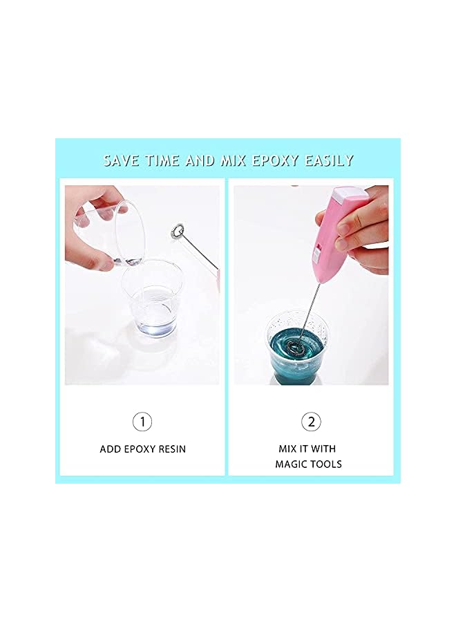 Epoxy Blender, Mini Kitchen Handheld Battery Power Epoxy Blender, Coffee Blender (Random Color, 3 Pcs)