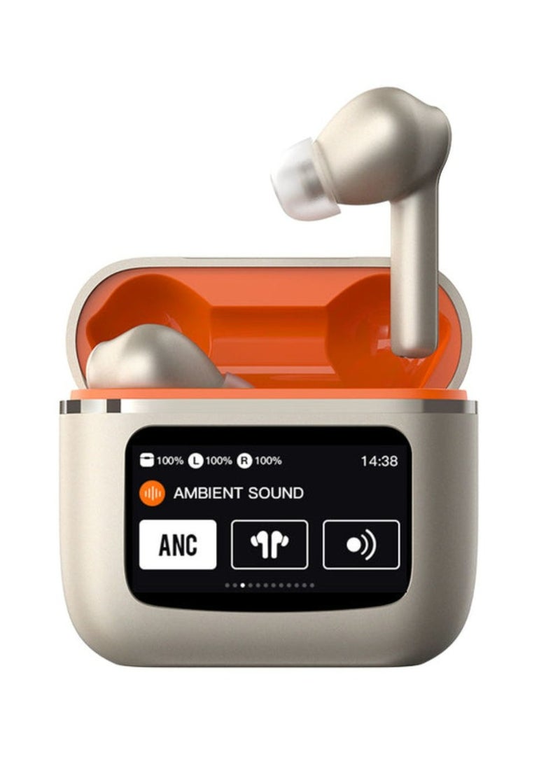 Touchwave ANC Wireless Earbuds With LCD Touch Screen_Gold