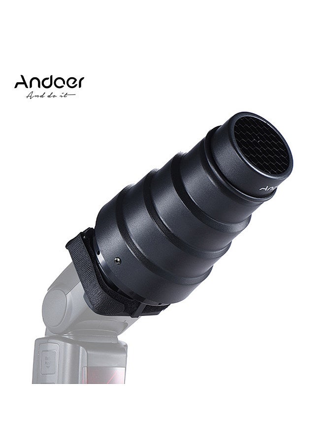 Conical Snoot Light Modifier w/ 50 Degree Honeycomb Color Filter Replacement for Neewer Canon Nikon Yongnuo Godox Meike Vivitar Photography On-camera Speedlite Speedlight
