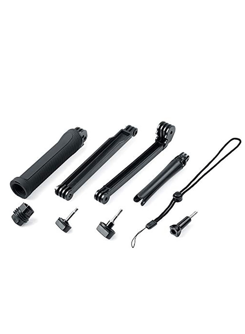 3 Way Tripod for Go Pro Hero 10/9/8/7/6/5/4/3/2/1 Series and other Action Cameras, Detachable Extendable Selfie Stick Pole with Hand Grip Stand