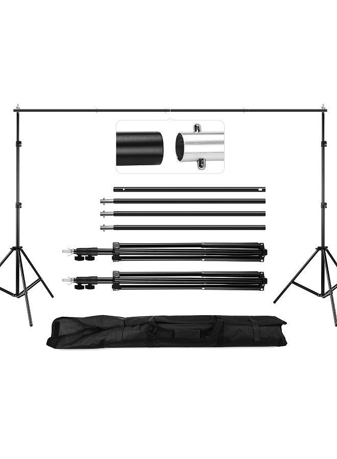 2 * 3 Meters/6.6 * 10 Feet Studio Backdrop Stand Bracket Aluminum Alloy Adjustable Photography Background Support System with Carrying Bag