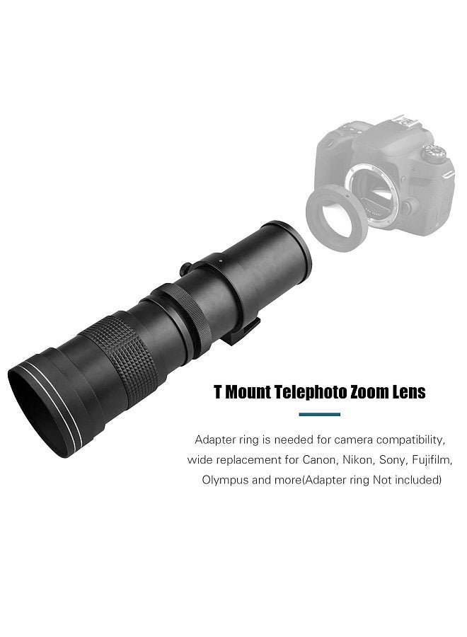 Camera MF Super Telephoto Zoom Lens F/8.3-16 420-800mm T Mount with Universal 1/4 Thread Replacement for Canon Nikon Sony Fujifilm Olympus Cameras