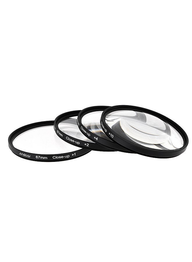 67mm Macro Close-Up Filter Set +1 +2 +4 +10 with Pouch for Nikon D80 D90 D7000 Canon Tamron Sigma DSLRs