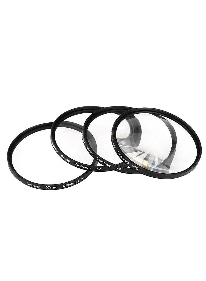 67mm Macro Close-Up Filter Set +1 +2 +4 +10 with Pouch for Nikon D80 D90 D7000 Canon Tamron Sigma DSLRs