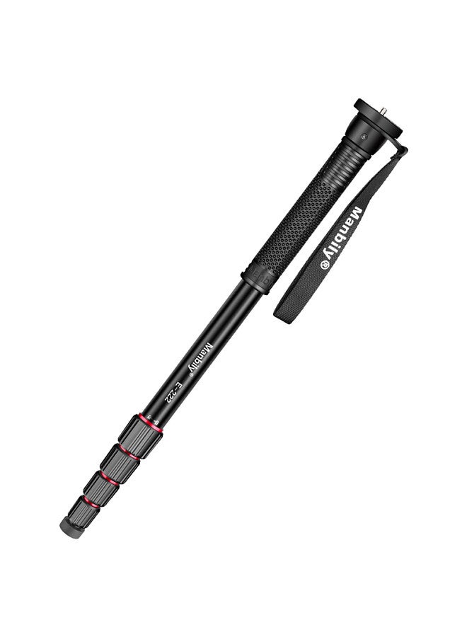 E-222 64.1-inch Camera Monopod Aluminum Alloy 5 Sections 5kg/11lbs Load Capacity with 1/4in to 3/8in Screw & 3/8in Threaded Hole