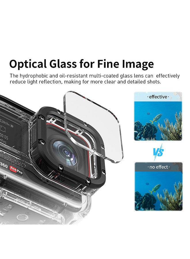 Sports Camera Waterproof Case Dive Case Underwater 60M Protective Case Diving Housing Photography Accessory Replacement for Insta360 Ace
