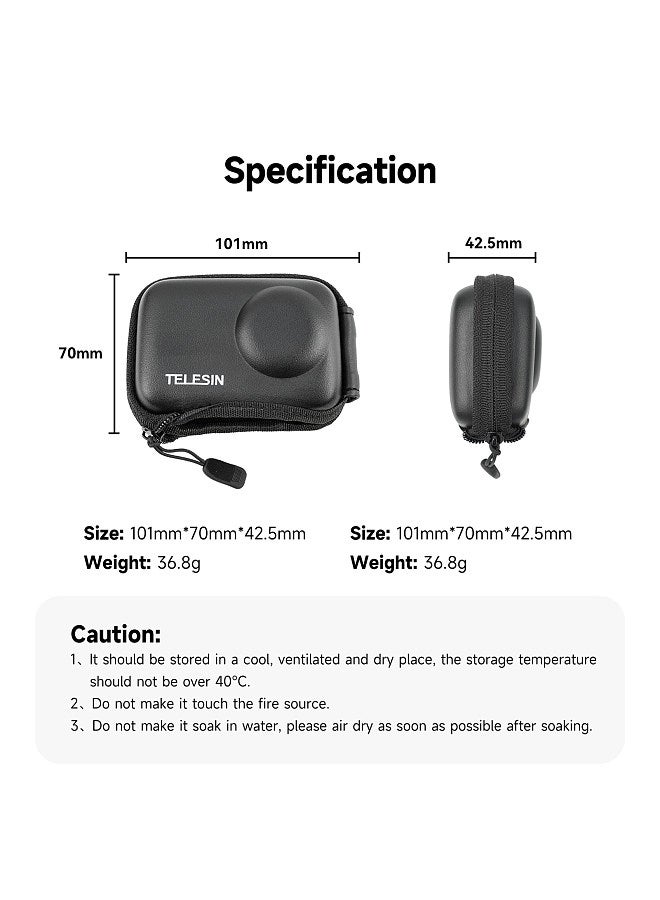 Sports Camera Case Digital Camera Case Portable Storage Bag for Camera Protective Bag for Digital Camera with Semi-open Design Compatible with DJI Osmo Action3